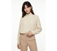 Jackenblazer BOSS ORANGE "Jolea Premium Damenmode", Damen, Gr. 40, beige (light, pastel gelb 742), Web, Obermaterial: 75% Viskose, 25% Polyester, unifarben, relaxed fit hüftlang, Manschette mit Druckk
