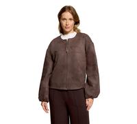 Jackenblazer CARTOON "Damen mit Eingrifftaschen", Damen, Gr. 46, braun (dunkelbraun), Obermaterial: 90% Polyester, 10% Elasthan, loose fit normal, Rundhals, Blazer (70917718-46) dunkelbraun