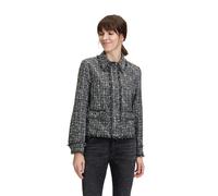 Jackenblazer CARTOON "Damen mit Fransen", Damen, Gr. 38, grau (grau, schwarz), Obermaterial: 47% Polyester, 30% Baumwolle, 23% Polyacryl; Futter: 100% Acetat, gerade normal, Rundhals, Blazer, Material
