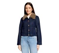 Jackenblazer CARTOON "Damen mit Kunstfellkragen", Damen, Gr. 36, blau (patch blau, braun), Obermaterial: 100% Baumwolle, gerade normal, Blazer (34267519-36) patch blau, braun