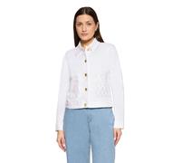 Jackenblazer CARTOON "Damen mit Lochmuster", Damen, Gr. 42, weiß, Obermaterial: 91% Baumwolle, 6% Elastomultiester, 3% Elasthan, gerade normal, Blazer (48550641-42) weiß
