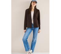 Jackenblazer CECIL, Damen, Gr. XL (44), braun (macchiato braun), Jersey, 66% Viskose, 30% Polyester, 4% Elasthan, unifarben, regular fit normal, V-Ausschnitt, Bündchen, Blazer, im Basic-Style (9345871