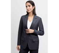 Jackenblazer CINQUE "CILIGHT", Damen, Gr. 38, blau (dunkelblau), Web, Obermaterial: 53% Polyamid, 43% Schurwolle, 4% Elasthan, unifarben, regular fit normal, V-Ausschnitt, eingesetzt,Ärmel ohne Ärmels