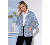 Jackenblazer CLASSIC BASICS "Blazer", Damen, Gr. 40, eisblau, marine, gemustert, 100% Baumwolle, Blazer (28089144-40) eisblau, marine, gemustert