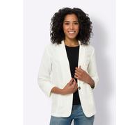 Jackenblazer CLASSIC BASICS "Blazer", Damen, Gr. 48, beige (ecru), 100% Polyester, Blazer (13209904-48) ecru