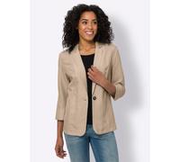 Jackenblazer CLASSIC BASICS "Blazer", Damen, Gr. 50, beige, 100% Polyester, Blazer (51843207-50) beige