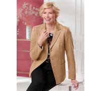 Jackenblazer CLASSIC "Lederimitat-Blazer", Damen, Gr. 46, braun (camel), 90% Polyester, 10% Elasthan, Blazer (96457709-46) camel