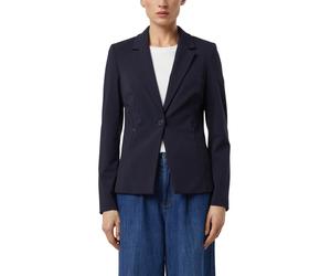 Jackenblazer COMMA, Damen, Gr. 34, blau (navy), Web, Obermaterial: 50% Viskose, 42% Polyamid, 8% Elasthan, unifarben, körpernah hüftbedeckend, tiefer V-Ausschnitt, abgesteppte Kante, Blazer, mit Rever