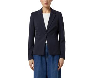 Jackenblazer COMMA, Damen, Gr. 34, navy, Web, Obermaterial: 50% Viskose, 42% Polyamid, 8% Elasthan, unifarben, körpernah hüftbedeckend, tiefer V-Ausschnitt, abgesteppte Kante, Blazer, mit Reverskragen