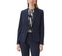 Jackenblazer COMMA, Damen, Gr. 36, blau (navy), Stoff, Obermaterial: 48% Polyamid, 42% Viskose, 10% Elasthan. Futter: 100% Polyester, unifarben, figurbetont normal, tiefer V-Ausschnitt, Blazer Jackenb