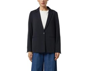 Jackenblazer COMMA, Damen, Gr. 38, navy, Web, Obermaterial: 97% Polyester, 3% Elasthan, unifarben, oversize Po-bedeckend, tiefer V-Ausschnitt, abgesteppte Kante, Blazer, Oversize-Blazer mit Reverskrag