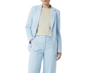 Jackenblazer COMMA, Damen, Gr. 40, canal blau, Web, Obermaterial: 51% Baumwolle, 46% Polyester, 3% Elasthan, unifarben, tailliert taillenbedeckt, gerader Abschluss, Blazer Jackenblazer, mit Reverskrag