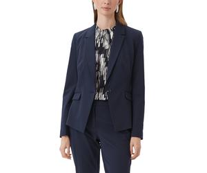 Jackenblazer COMMA, Damen, Gr. 42, blau (navy), Stoff, Obermaterial: 48% Polyamid, 42% Viskose, 10% Elasthan. Futter: 100% Polyester, unifarben, figurbetont normal, tiefer V-Ausschnitt, Blazer, mit Vi