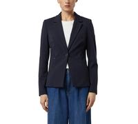 Jackenblazer COMMA, Damen, Gr. 42, blau (navy), Web, Obermaterial: 50% Viskose, 42% Polyamid, 8% Elasthan, unifarben, körpernah hüftbedeckend, tiefer V-Ausschnitt, abgesteppte Kante, Blazer, mit Rever