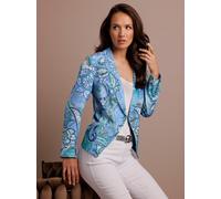 Jackenblazer CREATION L PREMIUM "Seiden-Blazer", Damen, Gr. 44, blau (himmelblau, eisblau, bedruckt), 100% Seide, Blazer (52087225-44) himmelblau, eisblau, bedruckt