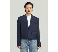 Jackenblazer G-STAR "Short Blazer", Damen, Gr. S, blau (salute), Obermaterial: 92% Viskose, 8% Polyester, Blazer (64454818-S) salute