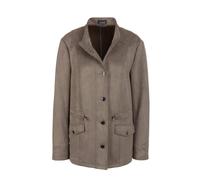 Jackenblazer GOLDNER "Blazer in weicher Velourslederoptik", Damen, Gr. 38, grün (taupe), Obermaterial: 100% Polyester PES., normal, Sonstiges, Blazer, Ohne (18174022-38) taupe