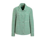 Jackenblazer GOLDNER "Blazer mit Hahnentrittmuster", Damen, Gr. 46, grün (grün, weiß, gemustert), Obermaterial: 62% Baumwolle CO. 23% Polyester PES. 11% Polyacryl PAN. 4% sonstige Fasern AF., Manschet