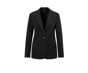 Jackenblazer GOLDNER "Damenblazer mit Reverskragen und Paspeltaschen", Damen, Gr. 38, grün (schwarz), Obermaterial: 48% Polyamid PA. 40% Viskose CV. 12% Elasthan EL., Gerade, Blazer, mit formgebenden 