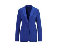 Jackenblazer GOLDNER "Damenblazer mit Reverskragen und Paspeltaschen", Damen, Gr. 40, grün (royalblau), Obermaterial: 48% Polyamid PA. 40% Viskose CV. 12% Elasthan EL., Blazer, mit formgebenden Teilun