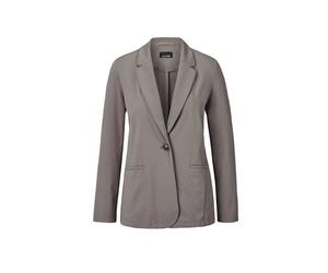 Jackenblazer GOLDNER "Damenblazer mit Reverskragen und Paspeltaschen", Damen, Gr. 46, grün (taupe), Obermaterial: 48% Polyamid PA. 40% Viskose CV. 12% Elasthan EL., Gerade, Blazer, mit formgebenden Te