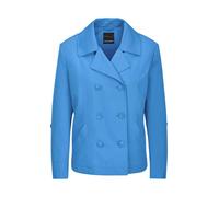 Jackenblazer GOLDNER "Elegante Kurzjacke mit Reverskragen", Damen, Gr. 46, blau, Obermaterial: 68% Baumwolle CO. 32% Polyester PES., gerade, Blazer, Ziernähte (19243520-46) blau