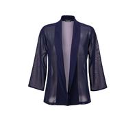 Jackenblazer GOLDNER "Kurzgröße Blaue leichte Jacke mit Schalkragen, Halbarm", Damen, Gr. 21, grün (marine), Obermaterial: 100% Polyester PES., figurumspielend, Sonstiges, Blazer, Perfekt für Kleider