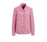 Jackenblazer GOLDNER "Kurzgröße Blazer mit Hahnentrittmuster", Damen, Gr. 25, grün (pink, weiß, gemustert), Obermaterial: 62% Baumwolle CO. 23% Polyester PES. 11% Polyacryl PAN. 4% sonstige Fasern AF.