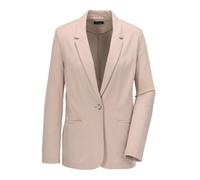 Jackenblazer GOLDNER "Kurzgröße Damenblazer mit Reverskragen und Paspeltaschen", Damen, Gr. 21, grün (kiesel), Obermaterial: 48% Polyamid PA. 40% Viskose CV. 12% Elasthan EL., Gerade, Blazer, mit form
