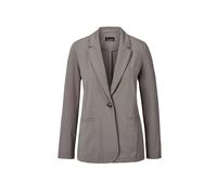 Jackenblazer GOLDNER "Kurzgröße Damenblazer mit Reverskragen und Paspeltaschen", Damen, Gr. 22, grün (taupe), Obermaterial: 48% Polyamid PA. 40% Viskose CV. 12% Elasthan EL., Gerade, Blazer, mit formg