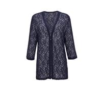 Jackenblazer GOLDNER "Kurzgröße Figurumspielendes Spitzenjäckchen", Damen, Gr. 19, grün (mitternachtsblau), Obermaterial: 70% Polyester PES. 30% Viskose CV., festlich, normales Bündchen, Blazer, Paill