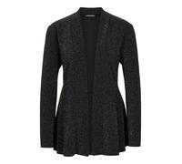 Jackenblazer GOLDNER "Kurzgröße Glänzender Festblazer mit Schalkragen", Damen, Gr. 21, schwarz (schwarz, silberfarben), Obermaterial: 95% Polyester PES. 5% Elasthan EL., Modisch, Blazer, stretchbequem