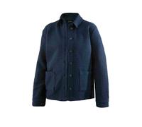 Jackenblazer GOLDNER "Kurzgröße Hemdjacke in Bouclé-Optik", Damen, Gr. 2, marine, gemustert, Modern, figurumspielend, V-Ausschnitt, Manschette, Blazer, aufgesetze Taschen am Vorderteil (31388050-20) m