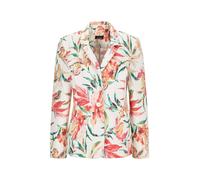 Jackenblazer GOLDNER "Kurzgröße Jacquardblazer mit Waffelstruktur", Damen, Gr. 23, bunt (bunt, gemustert), Obermaterial: 81% Polyester PES. 14% Viskose CV. 5% Elasthan EL., tailliert, Blazer, Jaquardw