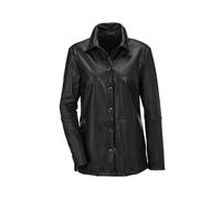 Jackenblazer GOLDNER "Kurzgröße Lässige Blusenjacke in Lederoptik", Damen, Gr. 20, grün (schwarz), Obermaterial: 72% Polyester PES. 25% Polyurethan PU. 3% Elasthan EL., Sonstiges, Blazer, Ohne (495623