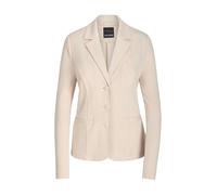 Jackenblazer GOLDNER "Kurzgröße Viskoseblazer mit Reverskragen", Damen, Gr. 24, beige (stein), Obermaterial: 67% Viskose CV. 27% Polyester PES. 6% Elasthan EL., Blazer, stretchbequeme Jerseyqualität (