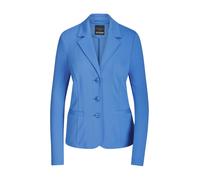 Jackenblazer GOLDNER "Kurzgröße Viskoseblazer mit Reverskragen", Damen, Gr. 24, blau, Obermaterial: 67% Viskose CV. 27% Polyester PES. 6% Elasthan EL., Blazer, stretchbequeme Jerseyqualität (61597000-