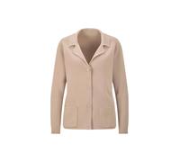 Jackenblazer GOLDNER "Milano-Ripp-Blazer mit Reverskragen", Damen, Gr. 38, beige, Obermaterial: 50% Baumwolle CO. 50% Polyacryl PAN., schmal, Blazer, figurschmeichelender Schnitt (78811917-38) beige