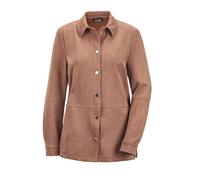Jackenblazer GOLDNER "Velourslederhemd", Damen, Gr. 44, grün (camel), Obermaterial: 93% Polyester PES. 7% Elasthan EL., Manschette, Blazer, Ohne (89793714-44) camel