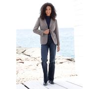 Jackenblazer HEINE "Blazer", Damen, Gr. 34, blau (marine, sesam, gemustert), 80% Polyester, 20% Wolle, Blazer (21285504-34) marine, sesam, gemustert