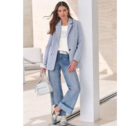 Jackenblazer HEINE "Blazer", Damen, Gr. 40, blau (rauchblau), 60% Polyester, 40% Baumwolle, Blazer (21552638-40) rauchblau
