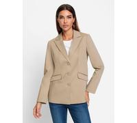 Jackenblazer HEINE "Blazer", Damen, Gr. 42, beige (sesam), 97% Baumwolle, 3% Elasthan, Blazer (47723009-42) sesam