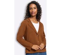 Jackenblazer HEINE "Strickblazer", Damen, Gr. 34, braun (cognac), 50% Baumwolle, 50% Polyacryl, Blazer (21132632-34) cognac