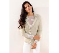 Jackenblazer HEINE "Strickblazer", Damen, Gr. 48, beige (sand), 54% Polyamid, 30% Viskose, 16% Polyester, Blazer (39692453-48) sand