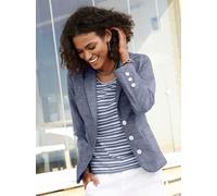 Jackenblazer INSPIRATIONEN "Blazer", Damen, Gr. 36, blau (jeansblau), 100% Baumwolle, Blazer (640193-36) jeansblau