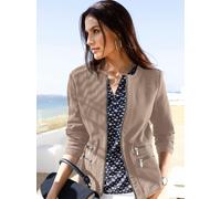 Jackenblazer INSPIRATIONEN "Blazer", Damen, Gr. 40, grau (taupe), 98% Baumwolle, 2% Elasthan, Blazer (90170211-40) taupe