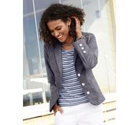 Jackenblazer INSPIRATIONEN "Blazer", Damen, Gr. 42, blau (marine), 100% Baumwolle, Blazer (736751-42) marine