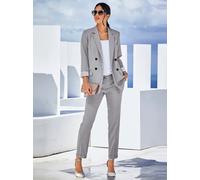Jackenblazer INSPIRATIONEN "Blazer", Damen, Gr. 44, grau (hellgrau, meliert), 63% Polyester, 33% Viskose, 4% Elasthan, Blazer, Topseller (21355448-44) hellgrau, meliert