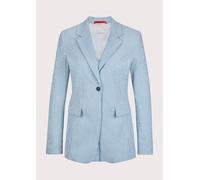 Jackenblazer MADELEINE "Balzer Sommerlicher Seersucker-Blazer, Streifen", Damen, Gr. 34, blau (rauchblau, weiß), Obermaterial: 48% Polyester PES. 26% Viskose CV. 25% Baumwolle CO. 1% Elasthan EL., Mod