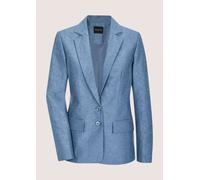 Jackenblazer MADELEINE "Blazer Eleganter Einreiher mit Reverskragen", Damen, Gr. 40, blau (rauchblau), Obermaterial: 58% Polyester PES. 31% Viskose CV. 11% Polyamid PA., Modern, schmal, Blazer, Jacqua